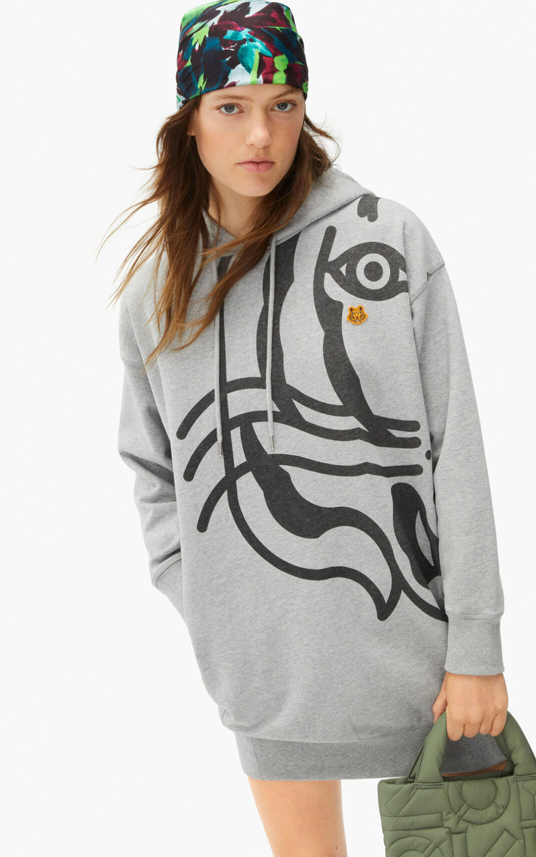 Kenzo K Tiger hooded sweater Ruha Női Szürke | ID.747589